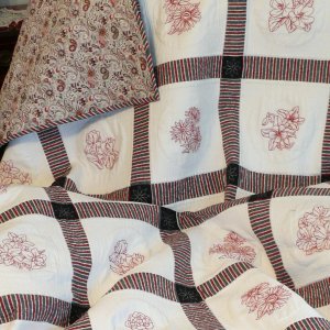 Embroidered Floral Quilt